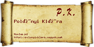 Polónyi Klára névjegykártya