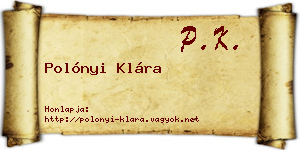Polónyi Klára névjegykártya