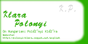 klara polonyi business card